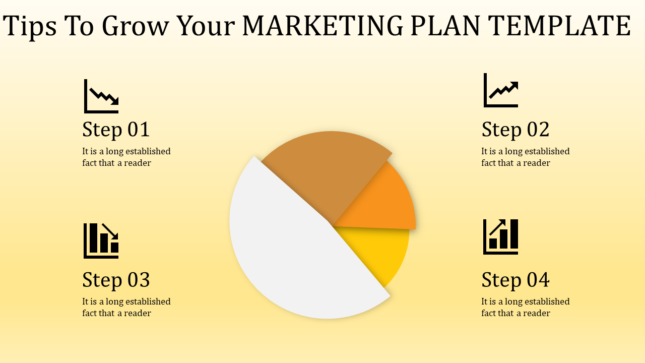 Free - Stunning Marketing Plan Template Slide With Pie Chart
